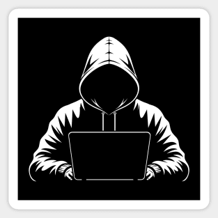 Hooded Coder Silhouette Sticker